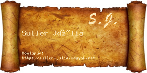 Suller Júlia névjegykártya